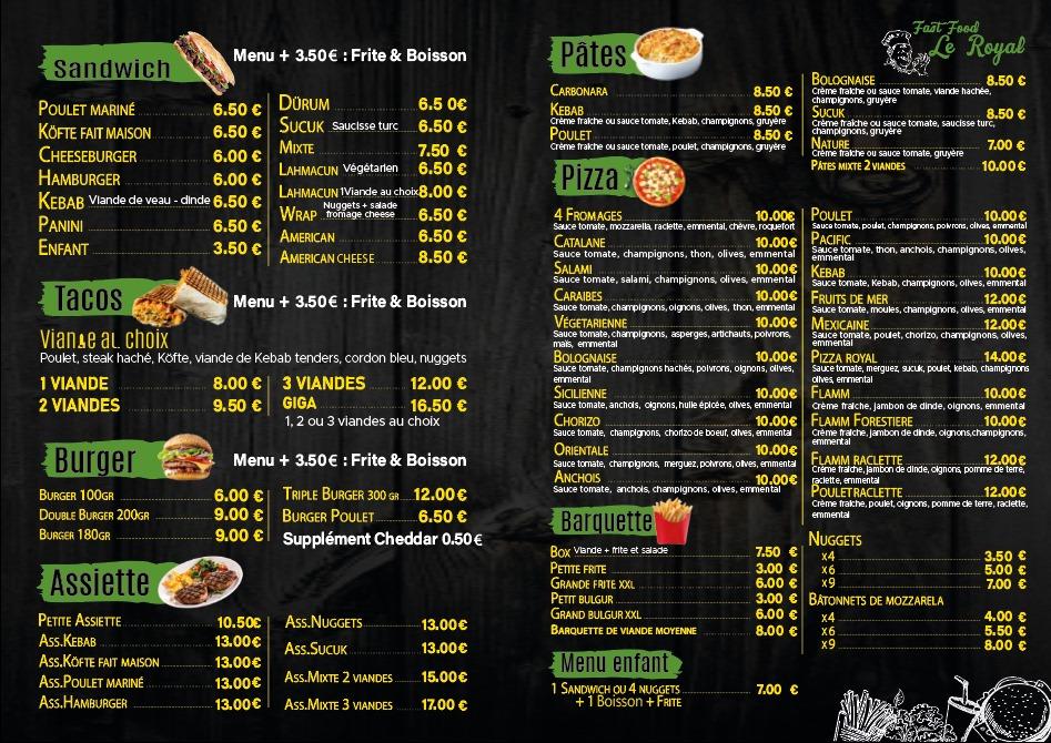 Fast food le royal - Menu Image 2